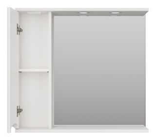 Зеркальный шкаф с подсветкой Misty Атлантик левый 80см белый